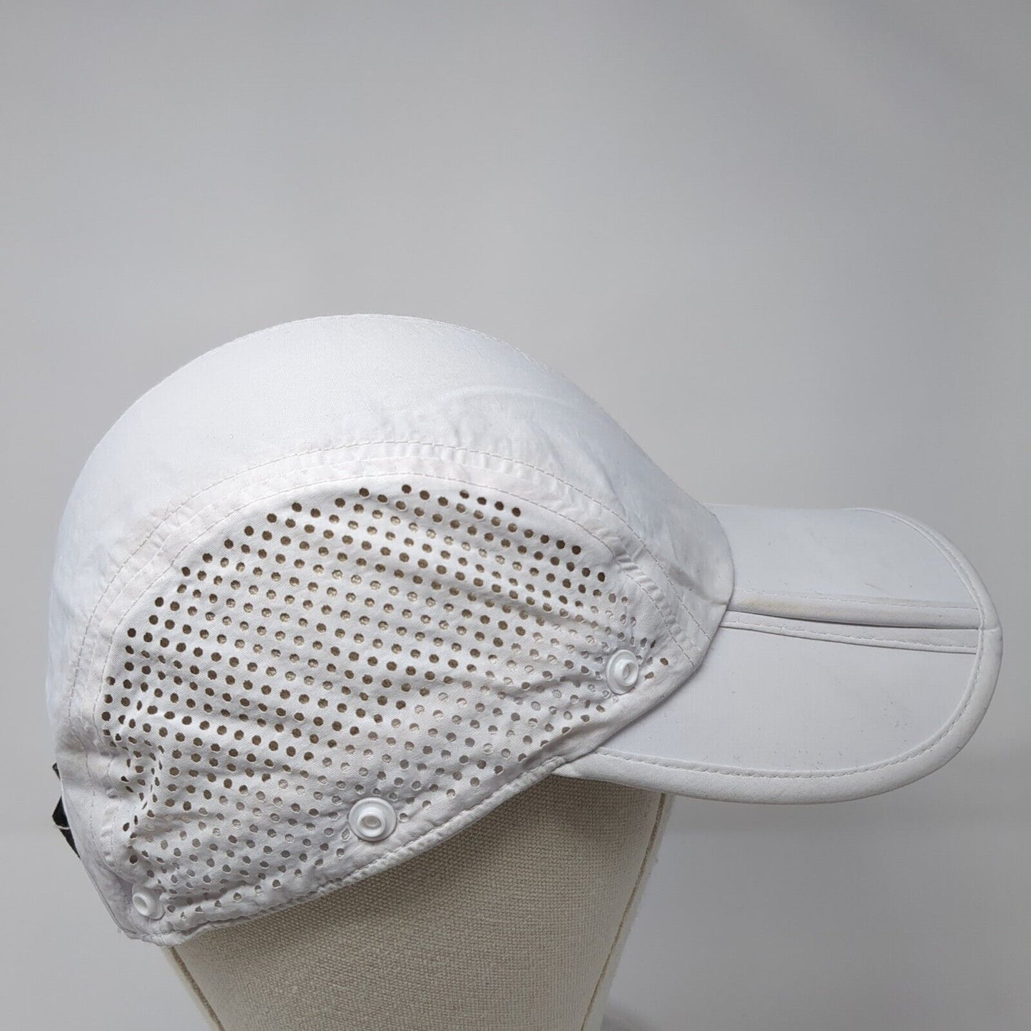 Bassdash Strapback Hat White One Size Adjustable Laser Cut Perforated