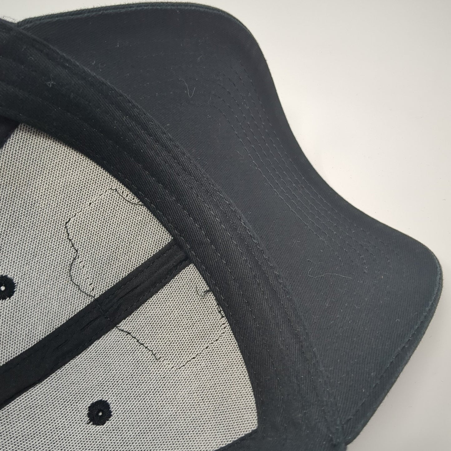 Unbranded Snapback Hat Black One Size Adjustable Vented Holes 6 Panel Blank