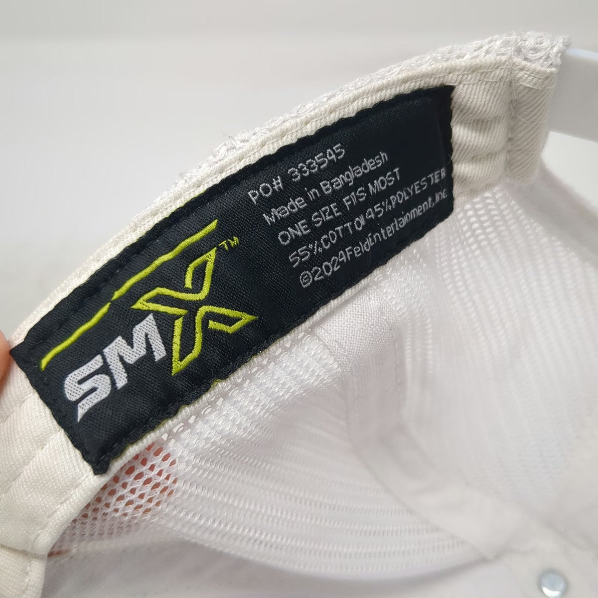 Monster Energy AMA Supercross Championship White Trucker Hat One Size Mesh Blue