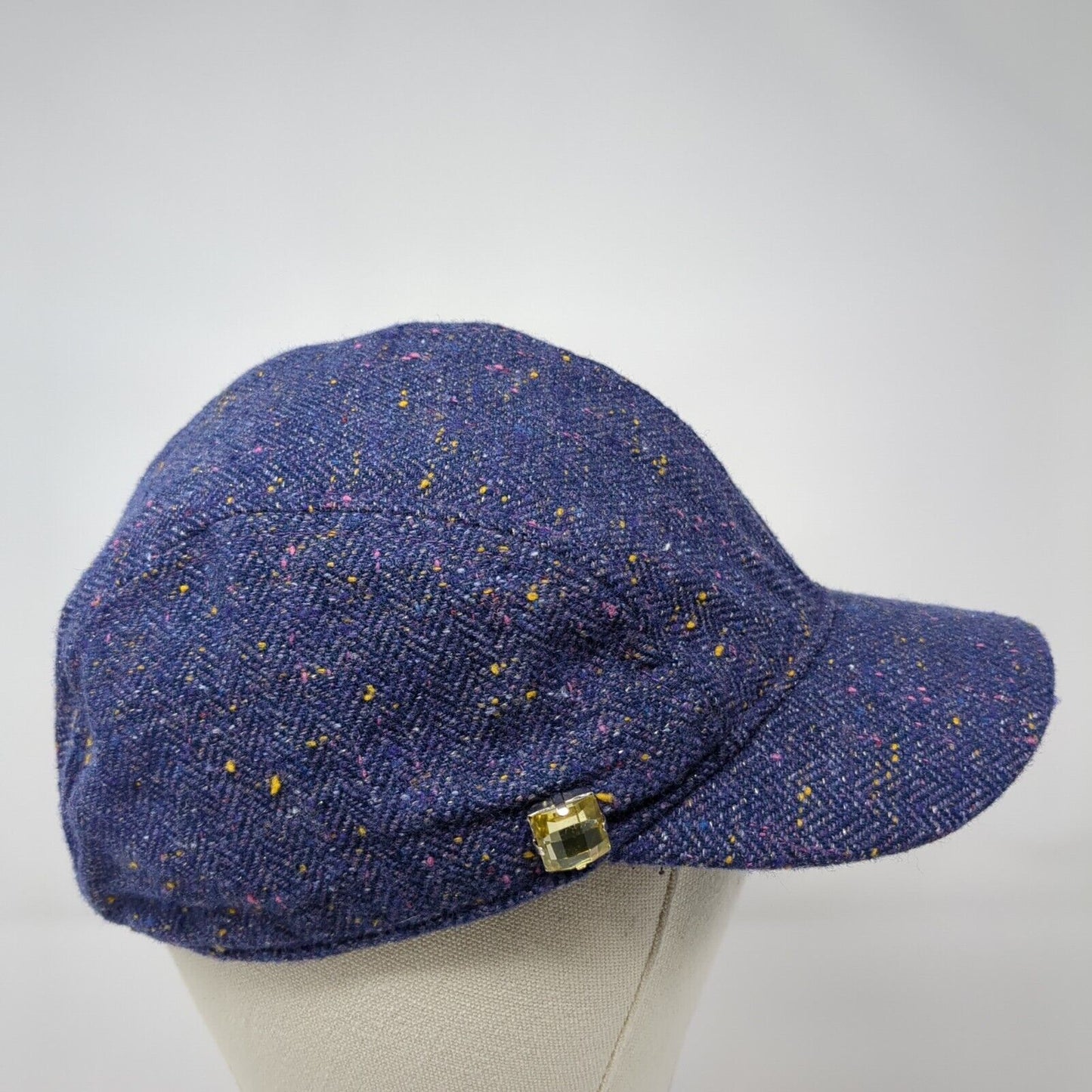 August Strapback Hat Blue One Size Adjustable Speckled Lined Blank
