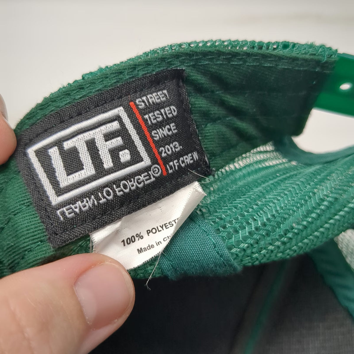 LTF Outlaw Mfg Co Trucker Hat Green One Size Mesh Snapback Rope