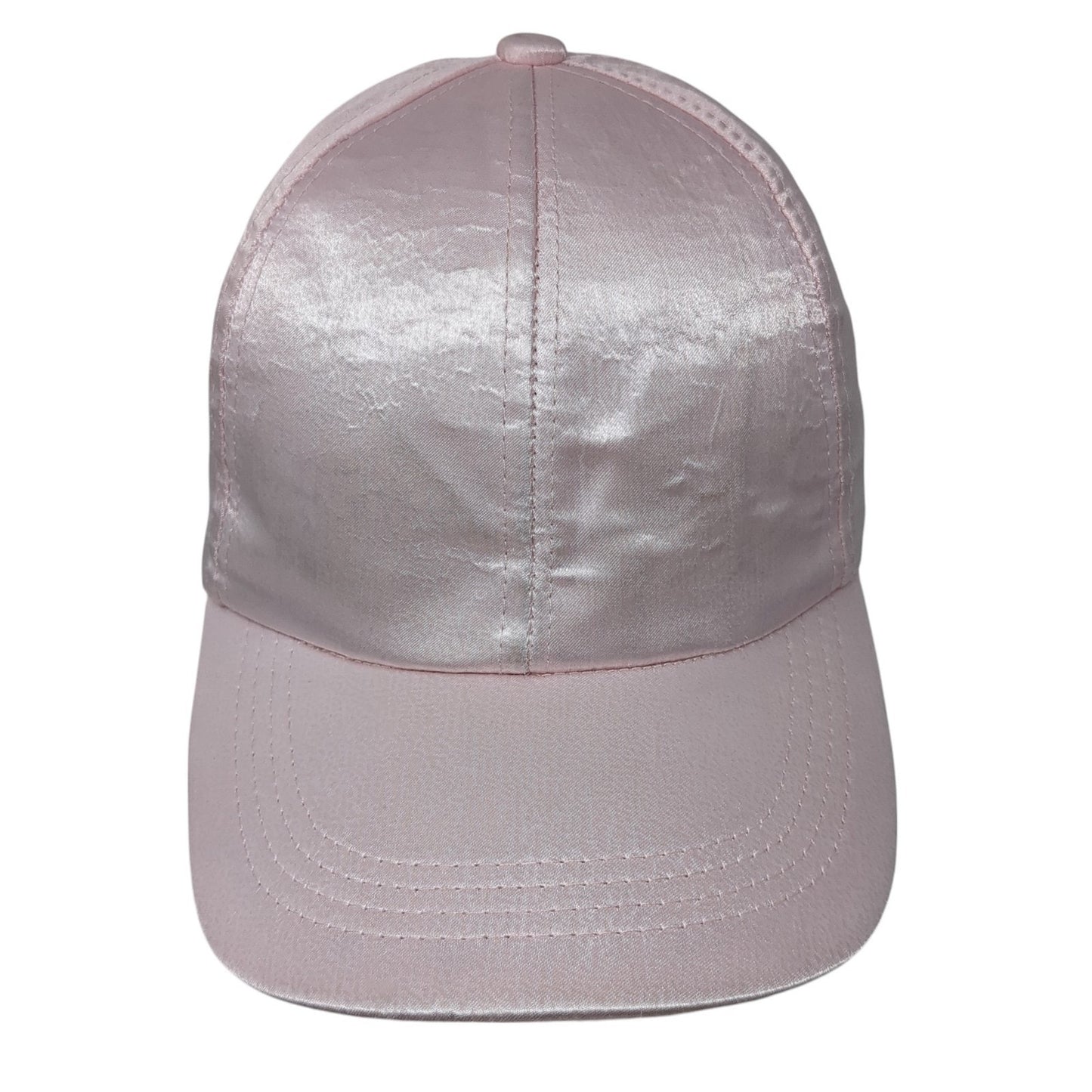 Unbranded Strapback Baseball Cap Pink One Size Adjustable Satin Blank 6 Panel