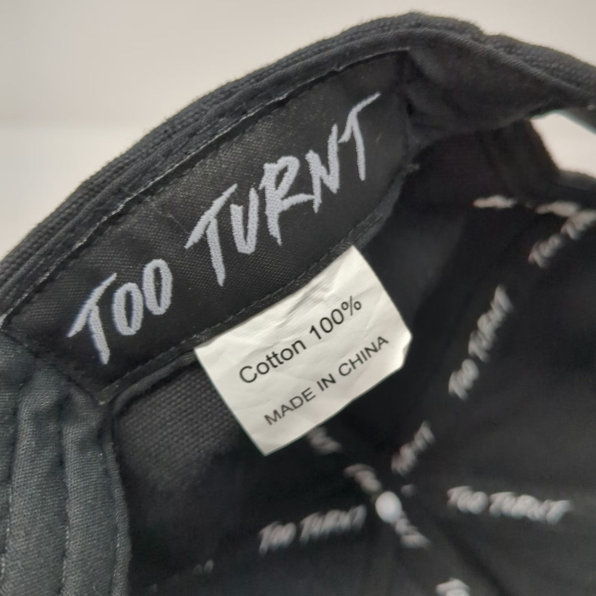 Too Turnt 5 Panel Black One Size Hat Rope Snapback Goose Logo Livin Block Text