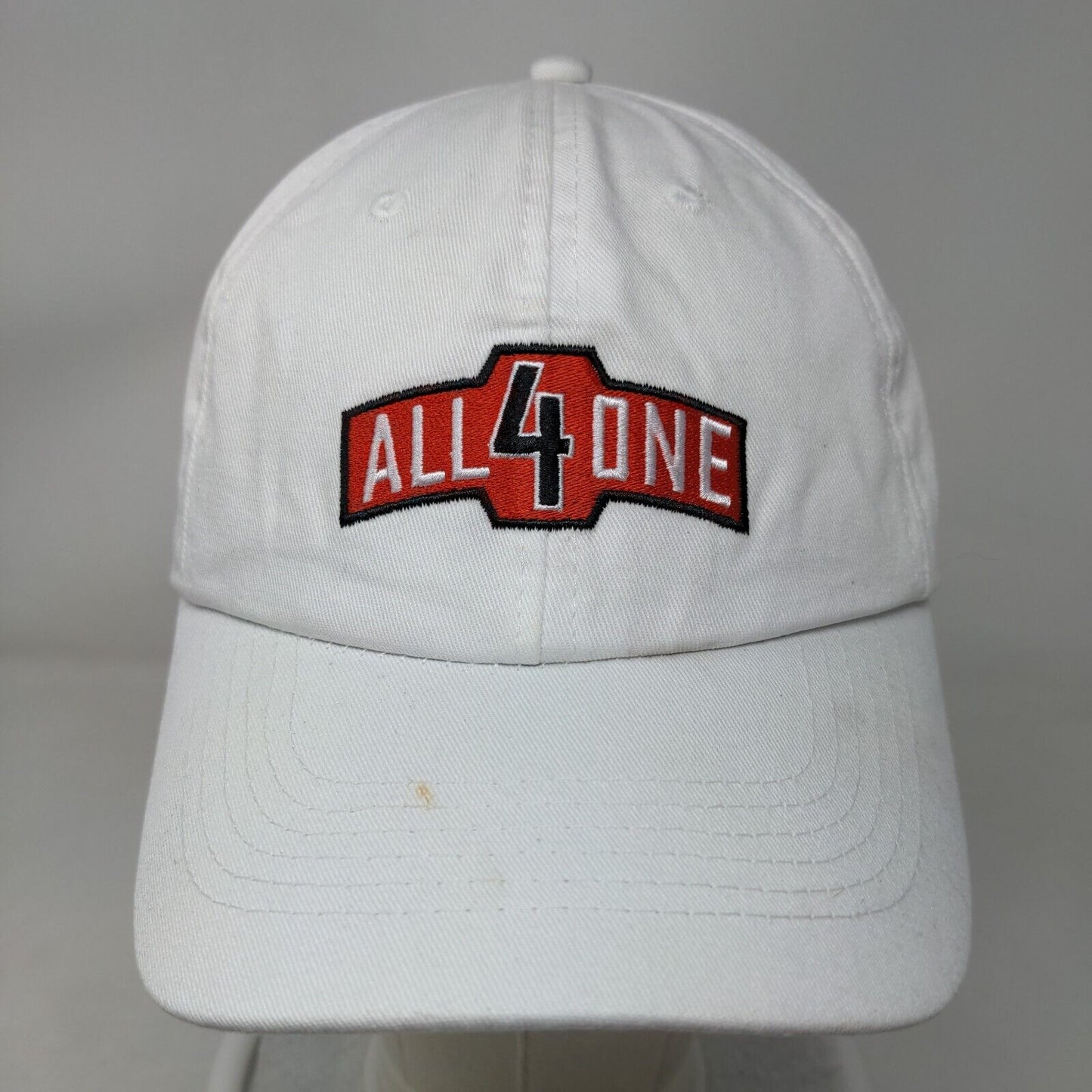 All 4 One McLane Slideback Hat White One Size Embroidered Adjustable