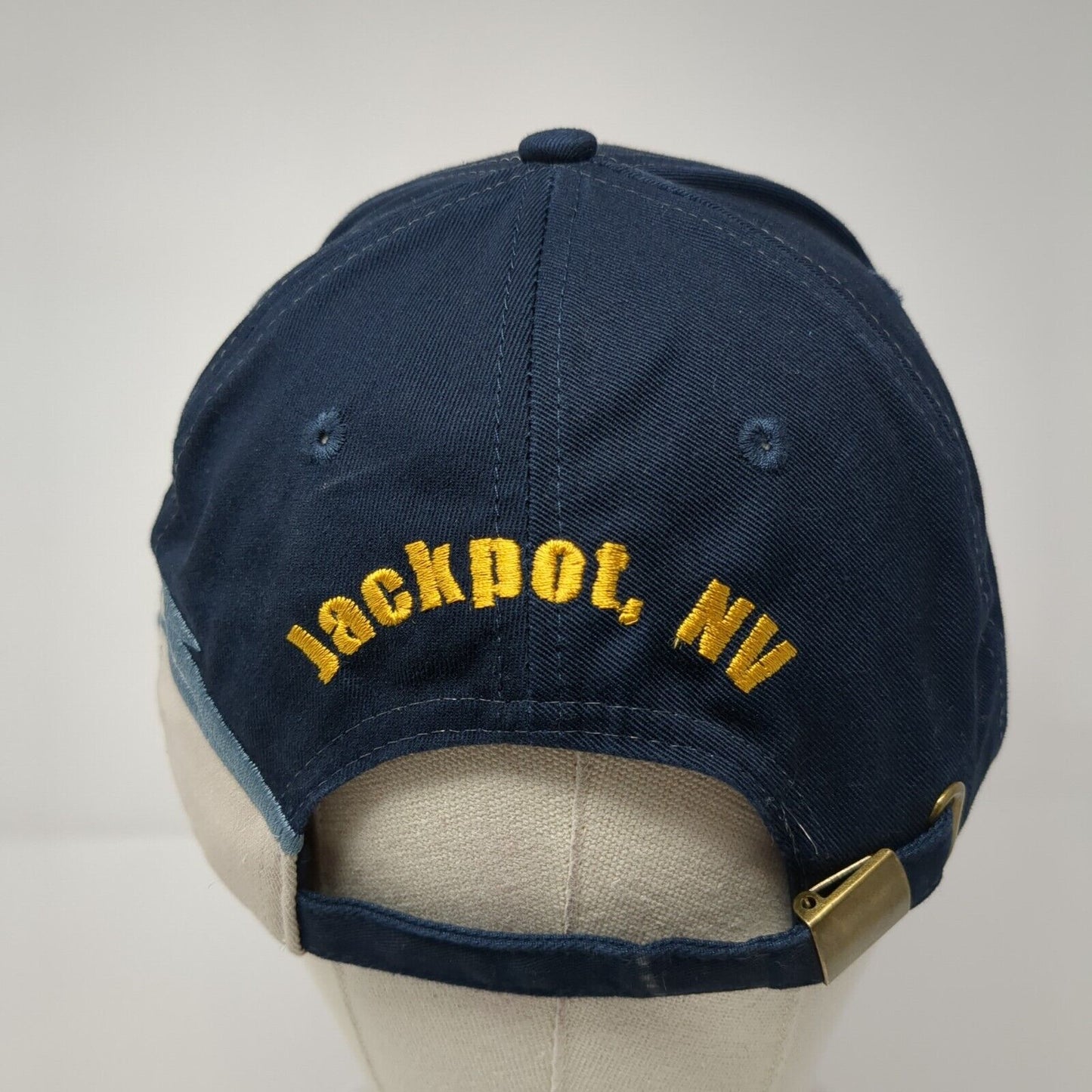 Cactus Petes Jackpot NV Slideback Hat Blue OS Adjustable Embroidered 6 Panel