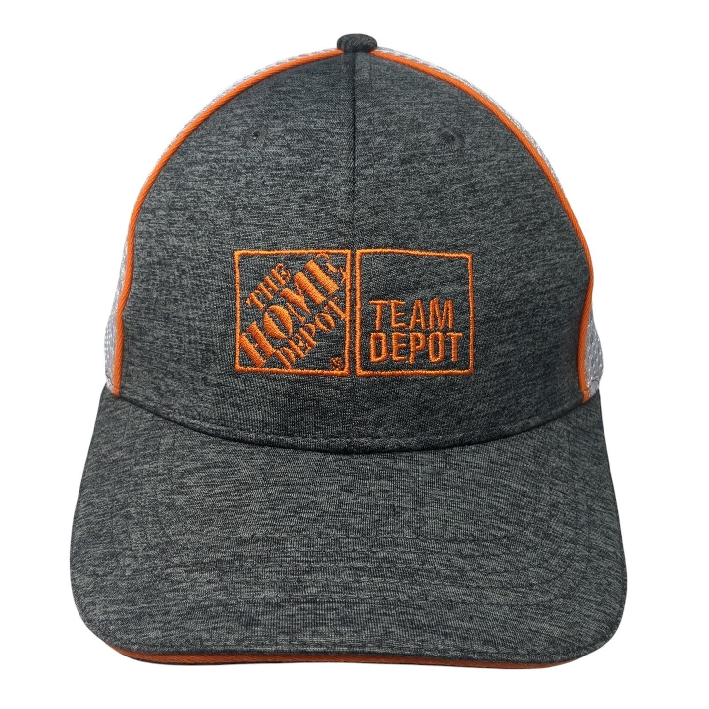 The Home Depot Strapback Hat Gray One Size Embroidered Team Depot