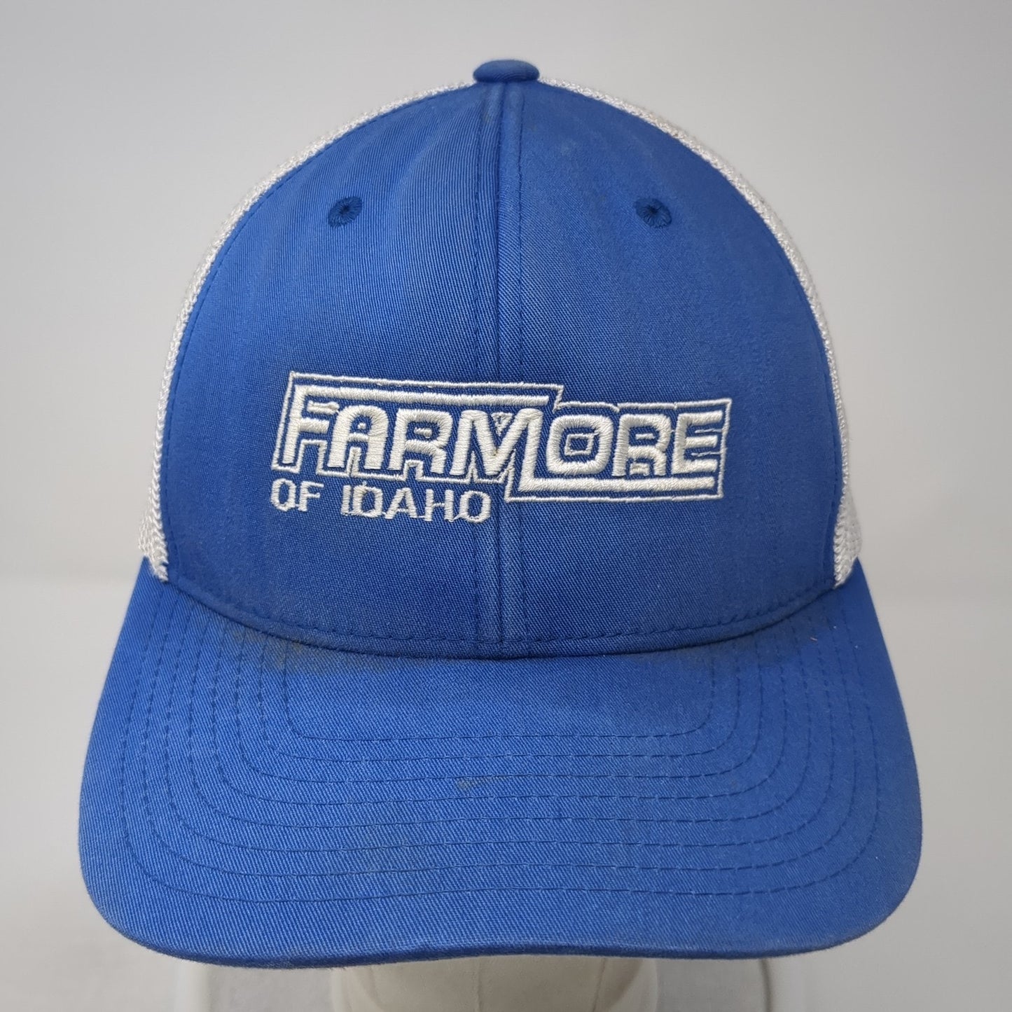Farmore of Idaho Fitted Mesh Back Trucker Hat Blue Medium Port Authority