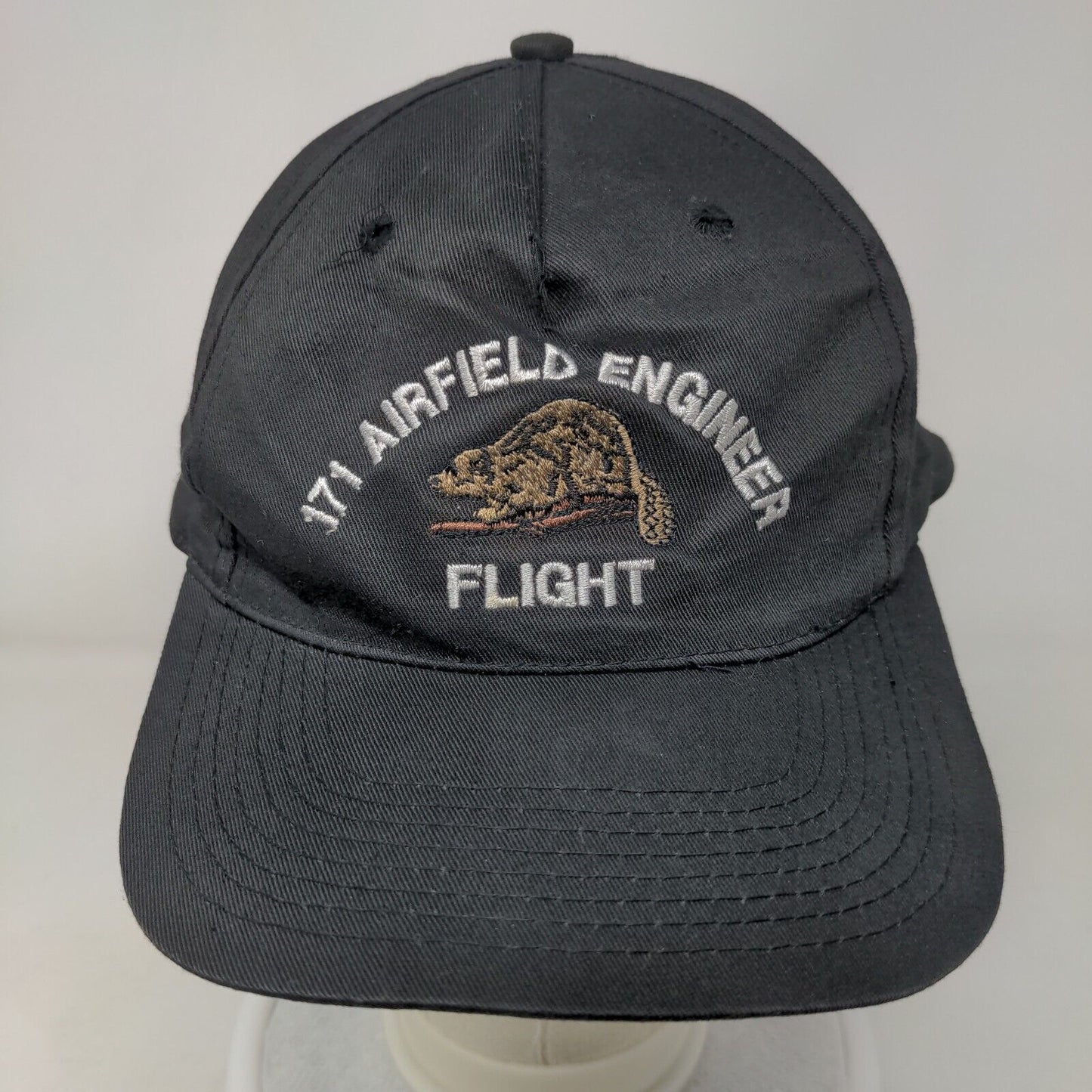 171 Airfield Engineer Flight Snapback Hat Black One Size Embroidered Cotton