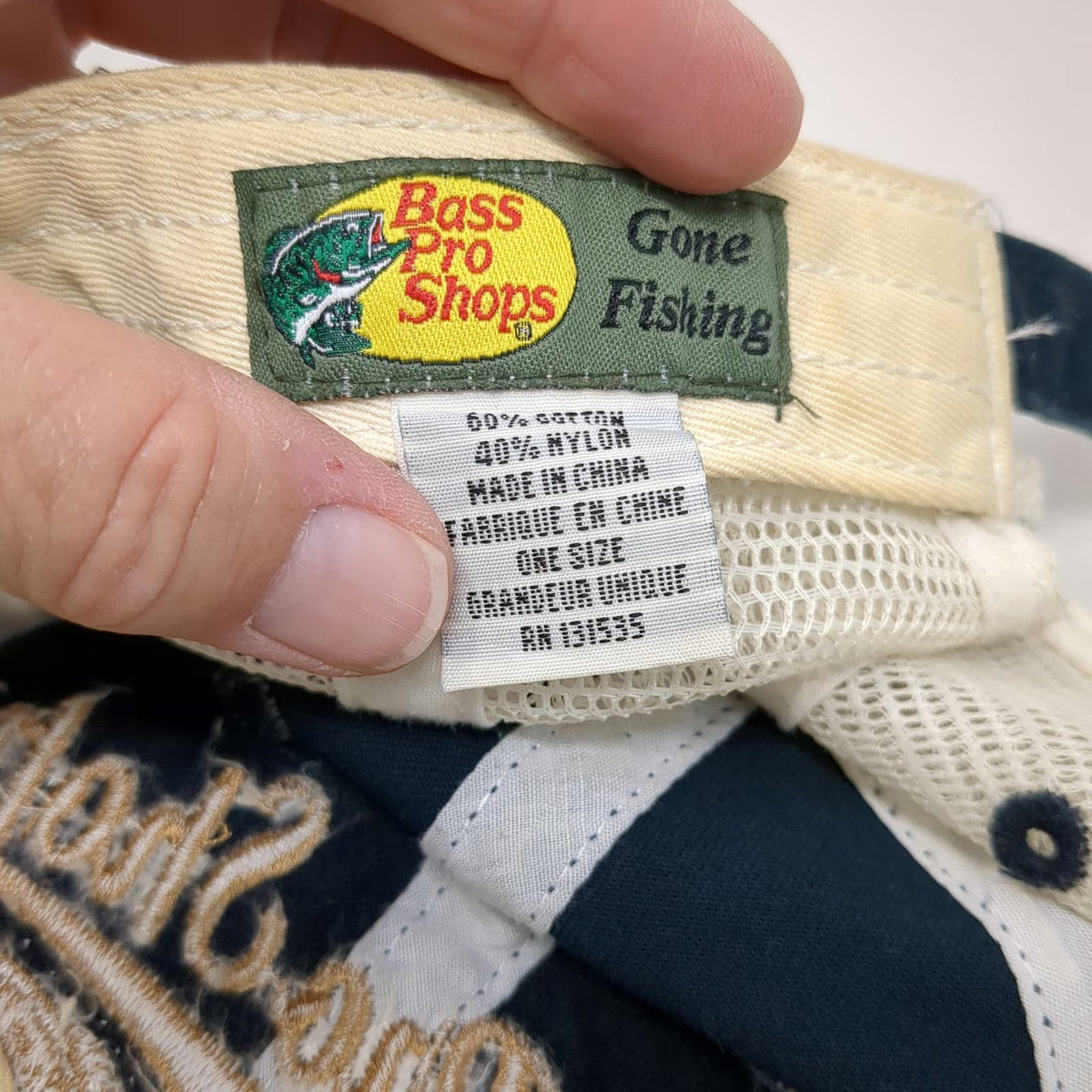Bass Pro Shops Blue OSFM Baseball Cap Hat Mesh Back Fishing Patch Logo Buckle