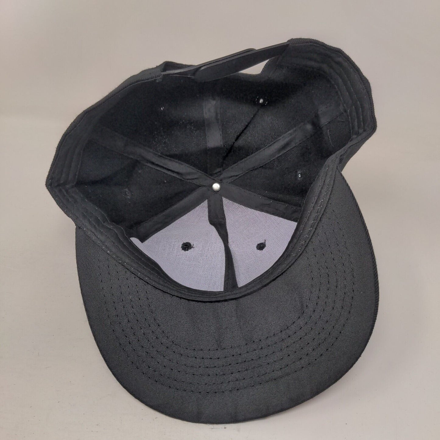 Unbranded Snapback Hat Solid Black One Size Adjustable Blank 6 Panel
