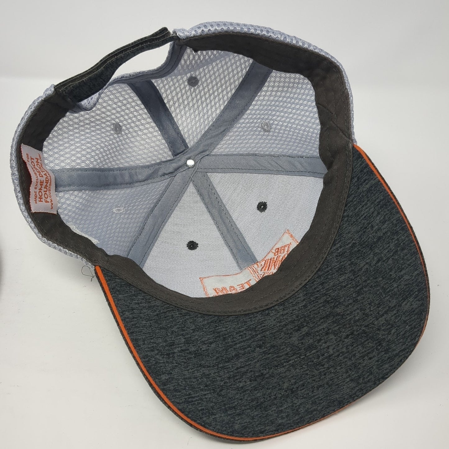 The Home Depot Strapback Hat Gray One Size Embroidered Team Depot