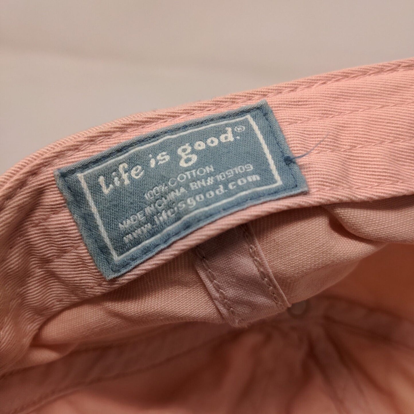 Life is Good Women's Slideback Hat Pink Adjustable Embroidered Logo