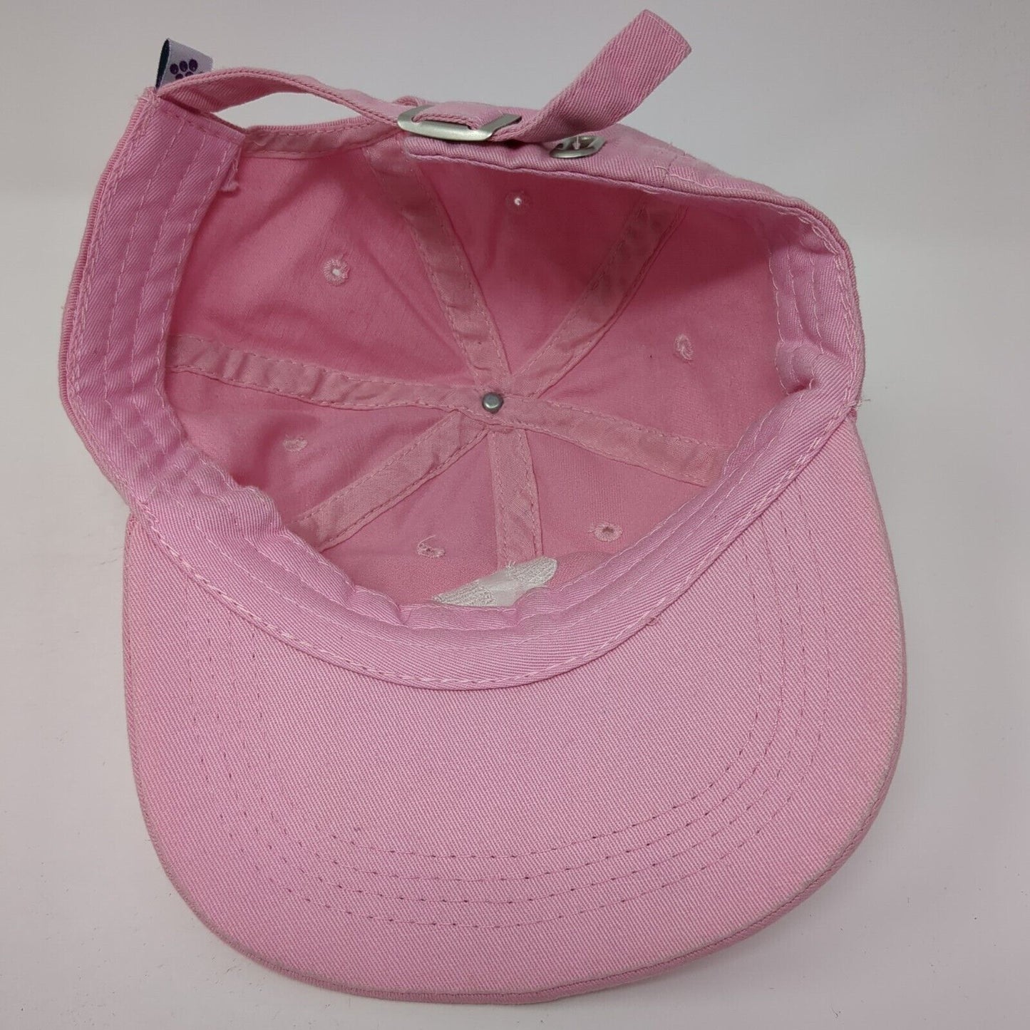 Hatteras Slideback Hat Pink OS Adjustable Embroidered Vented Holes 6 Panel