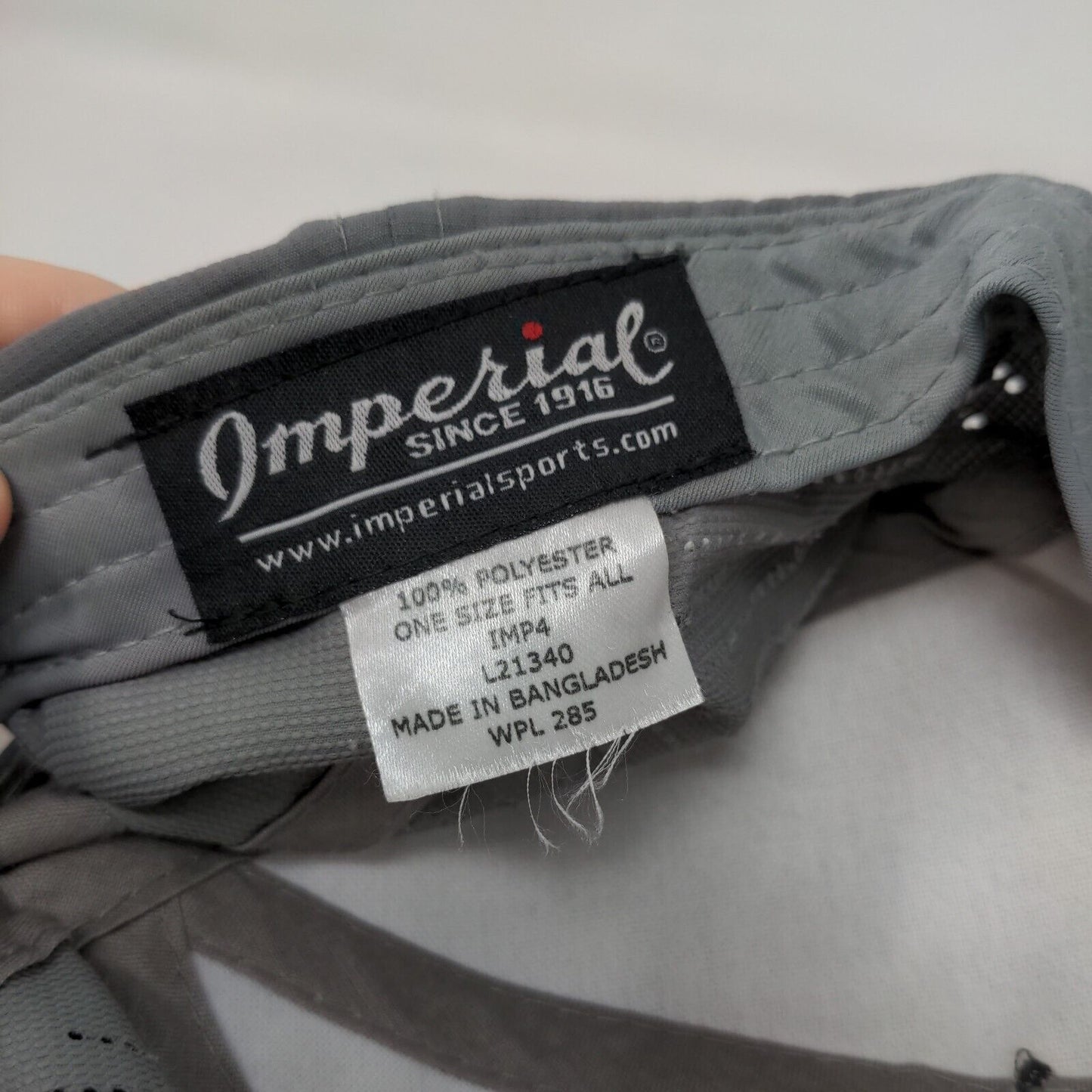 Golf Swing Logo Strapback Hat Gray OSFA Embroidered Laser Cut Imperial