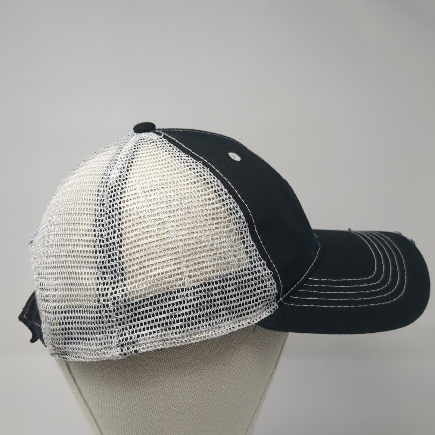 Unbranded Snapback Trucker Hat Black One Size Adjustable Mesh Back Blank