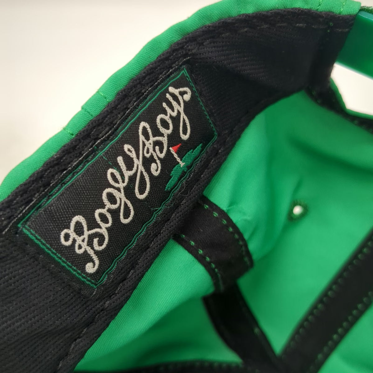 Bogey Boys 5 Panel Green Hat One Size Snapback Golf Cursive Logo Performance
