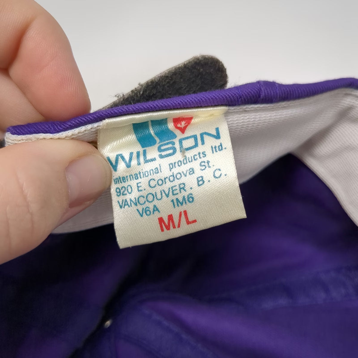 Wilson Purple Baseball Cap L Vancouver Canada Strapback Horse Rider Hat