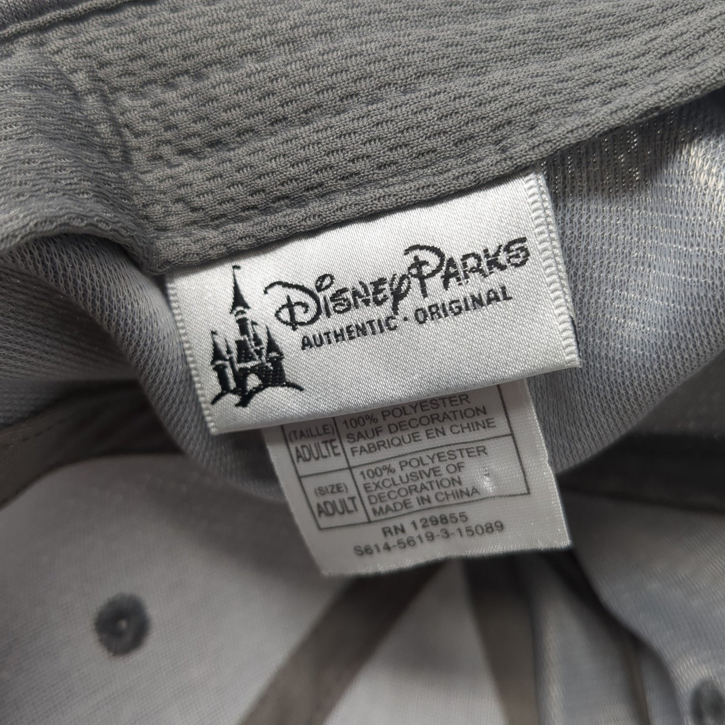 Disneyland 1955 Strapback Hat Gray One Size Adjustable Embroidered