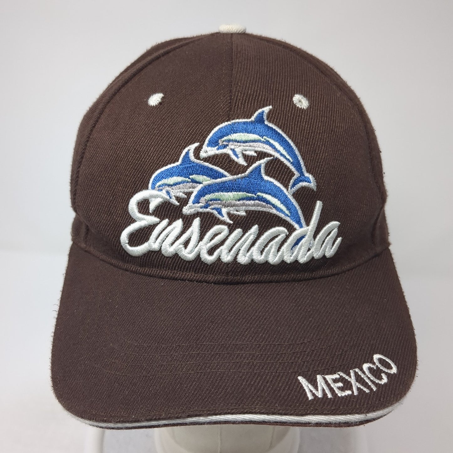 Ensenada Mexico Strapback Baseball Cap Brown One Size Adjustable Embroidered