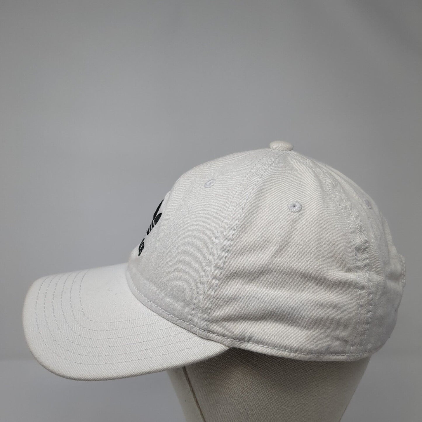 Adidas Slideback Hat White One Size Adjustable Embroidered Trefoil Cotton