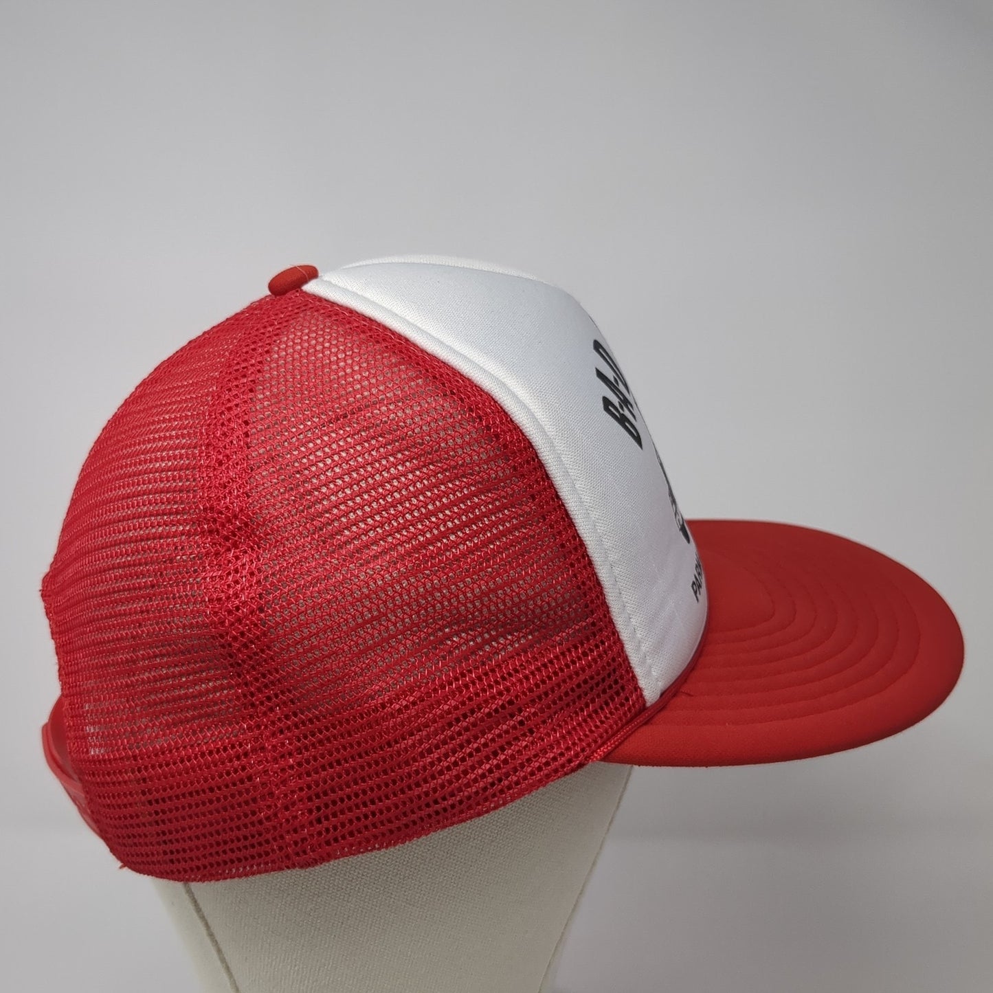 B-A-D Repair Snapback Rope Trucker Hat Red One Size Mesh Back Speedway