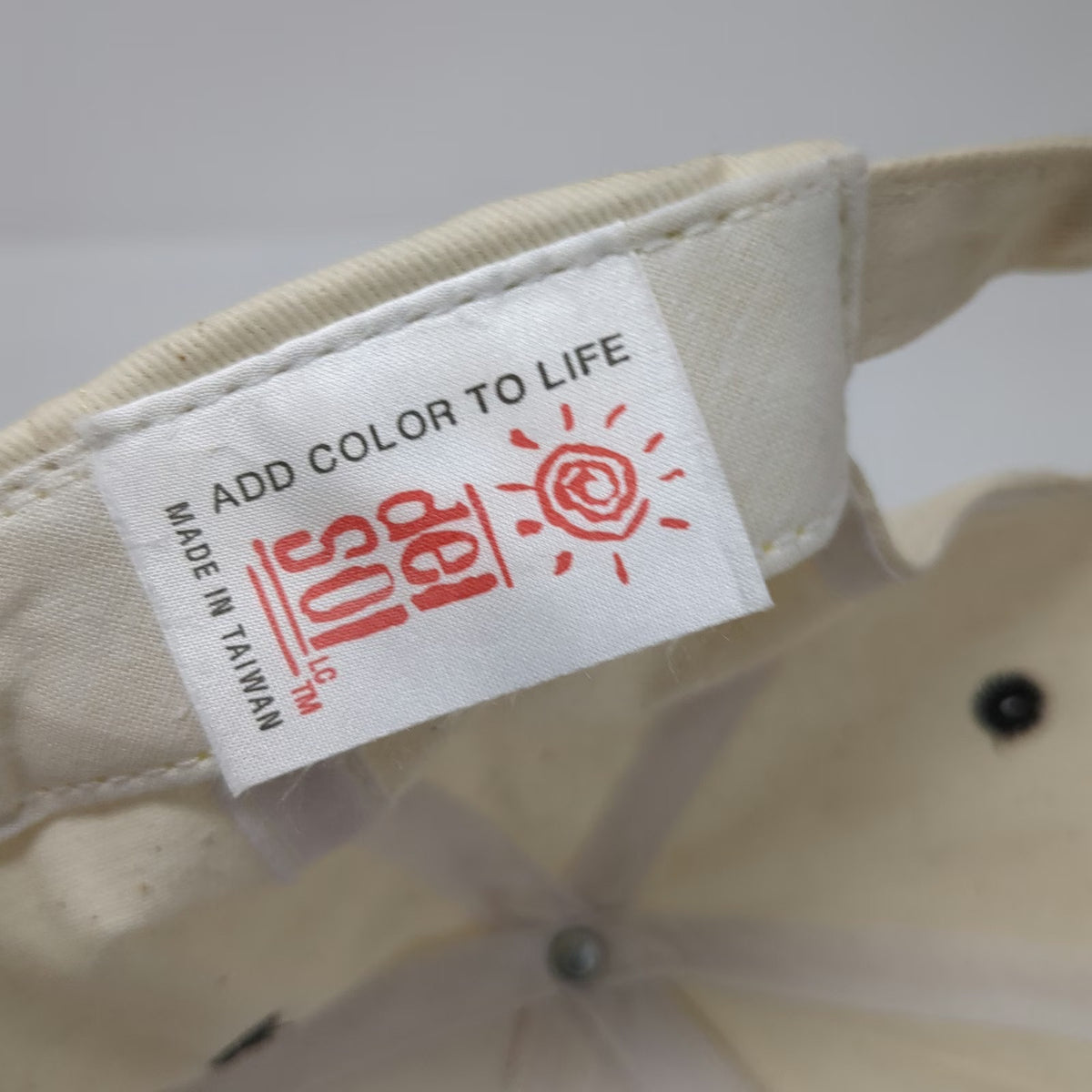 Del Sol Baseball Cap White Blue One Size Embroidered Sun Logo Slideback Hat