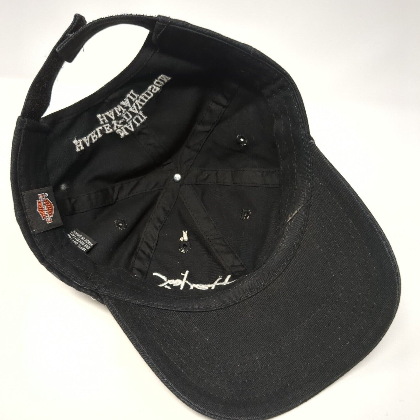 Harley-Davidson Maui Hawaii Strapback Hat Black One Size Rhinestone