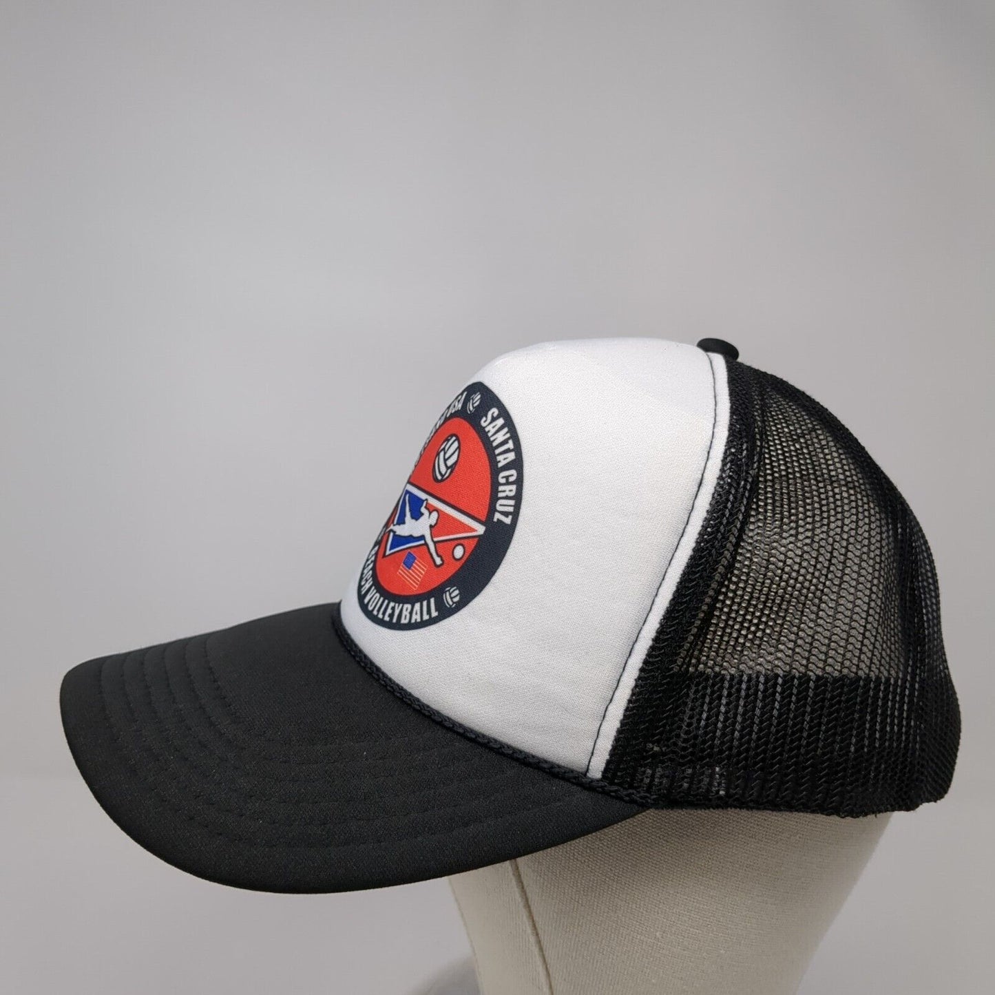 Hotsand USA Santa Cruz Beach Volleyball Snapback Trucker Hat Black OS Mesh Rope