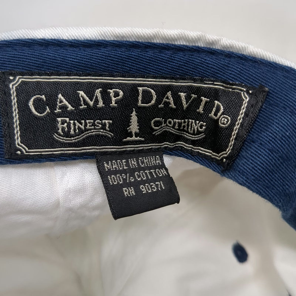 Camp David Baseball Cap White Blue One Size George W Bush 2004 American Flag hat