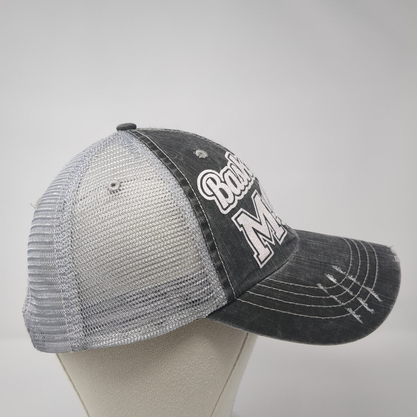 Basketball Mom Strapback Trucker Hat Gray One Size Mesh Back Adjustable