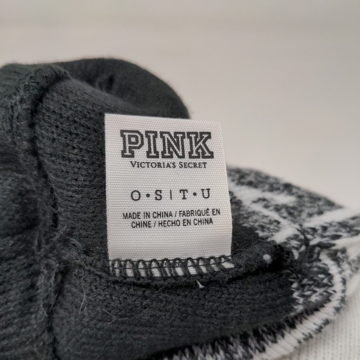 PINK Victoria's Secret Beanie Hat Multicolor One Size Knitted Pom Pom Acrylic