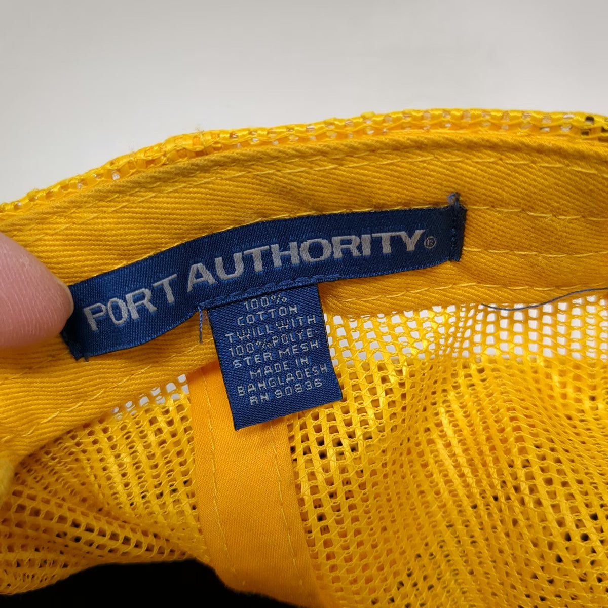 Port Authority Trucker Hat Black Yellow One Size Anixter Logo Embroidered Mesh