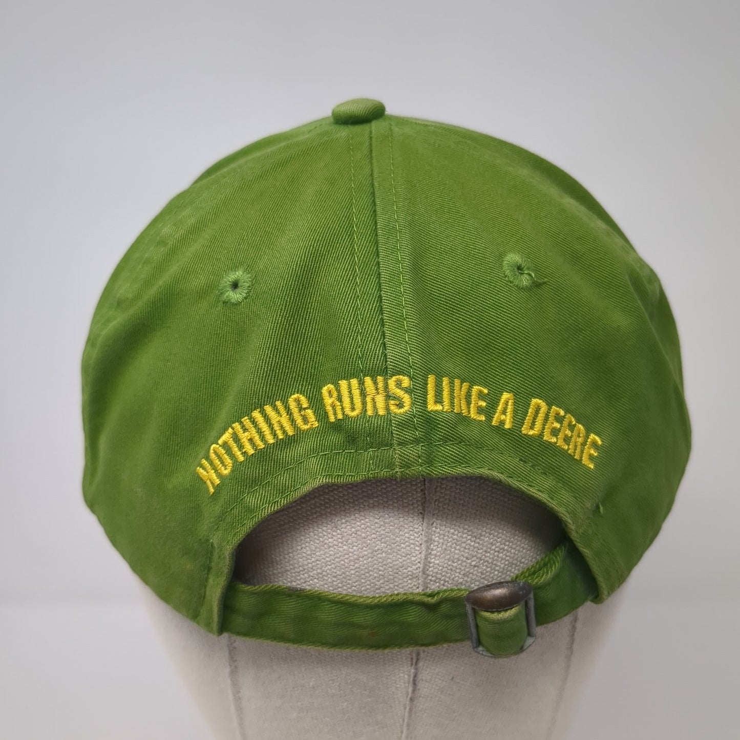 John Deere Spell Out Slideback Hat Green One Size Embroidered Logo