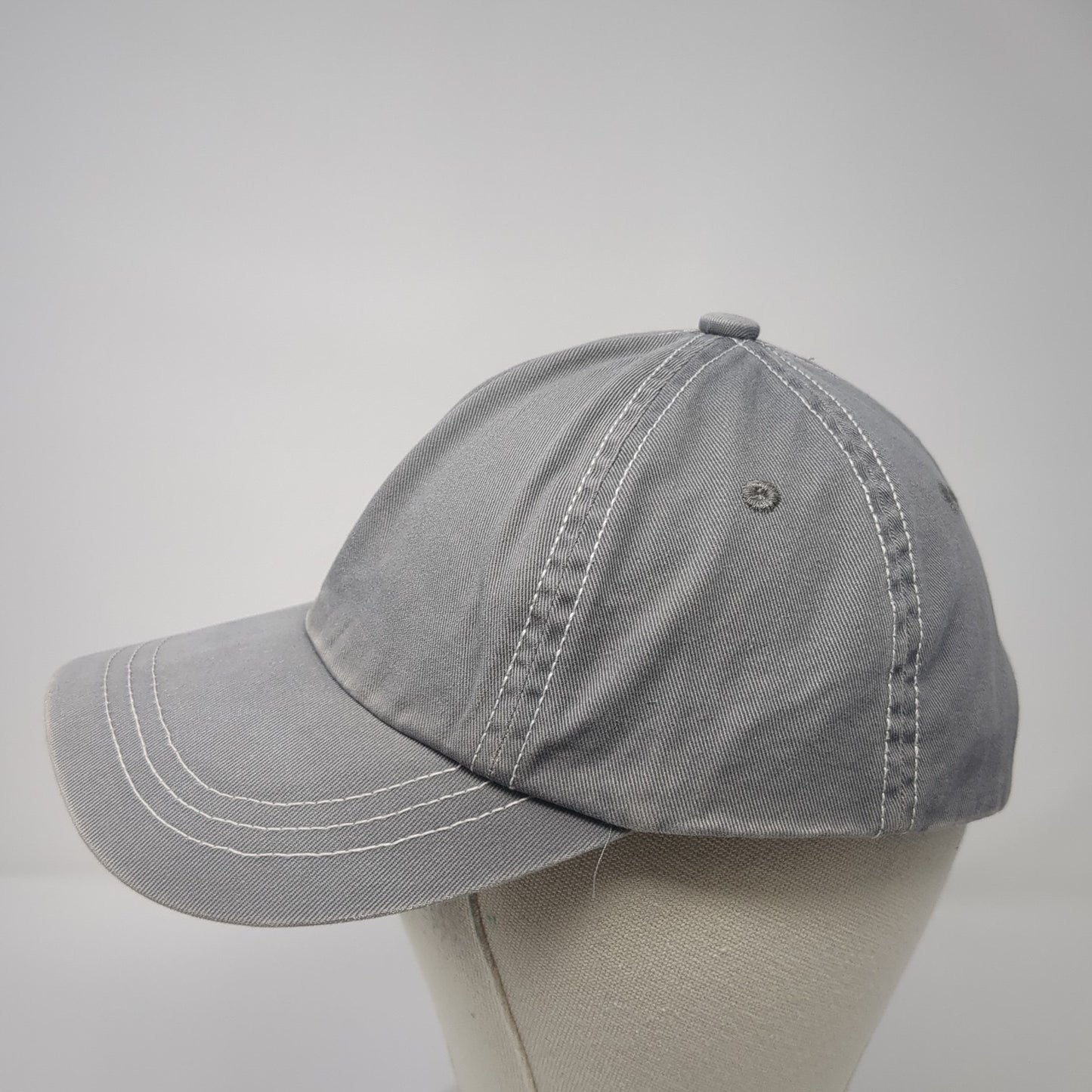 Unbranded Strapback Hat Gray Zinc One Size Adjustable Vent Holes Blank
