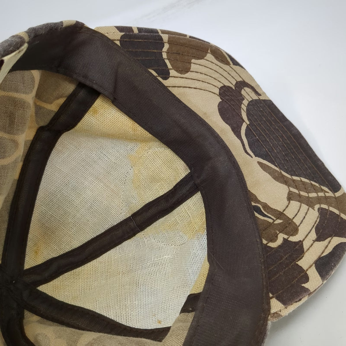 Ducks Unlimited Idaho Falls Camo Snapback Hat Brown Beige Oak Leaves Hunt VTG