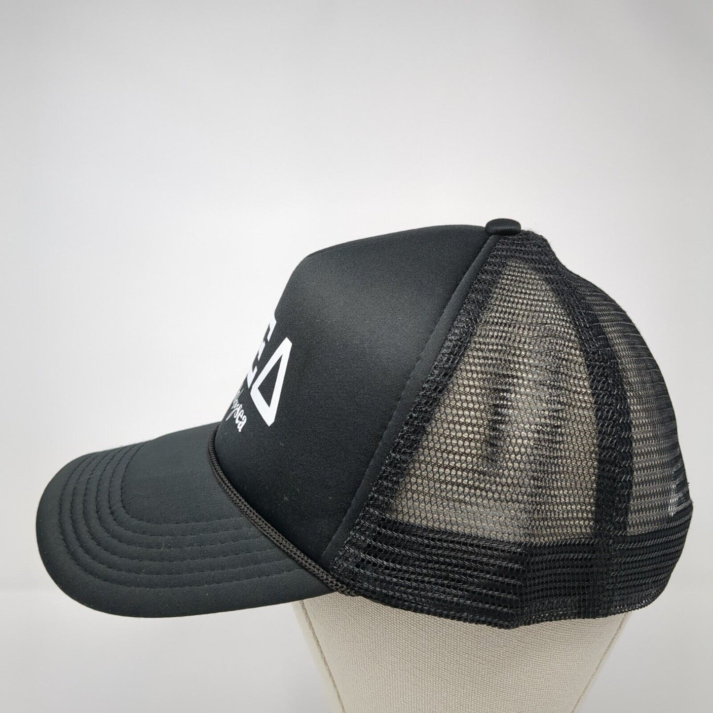 Alpha XI Delta South by Sea Snapback Trucker Hat Black One Size Mesh Back Rope