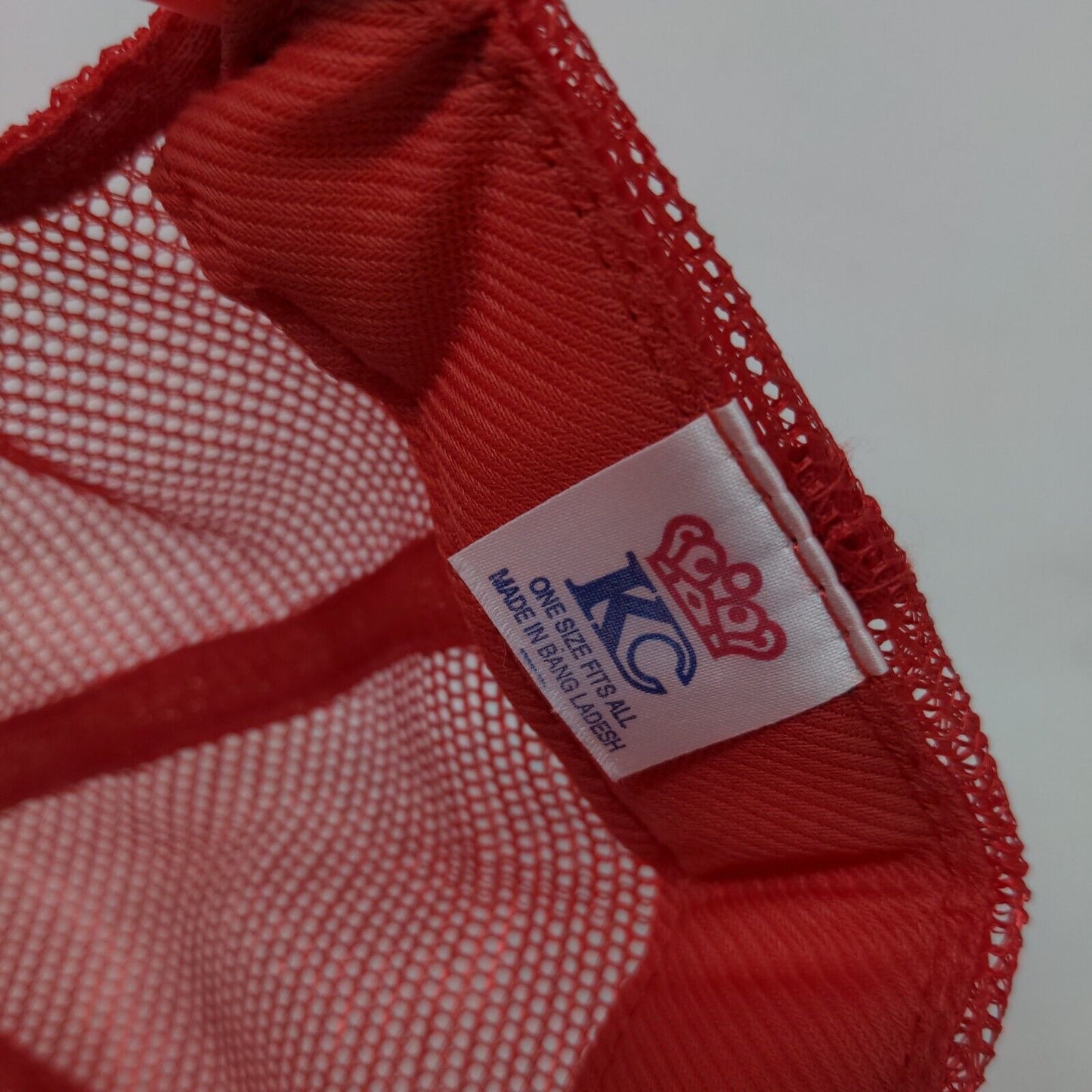 KC Men's Snapback Mesh Back Trucker Hat Red White OSFA Invincible Racing
