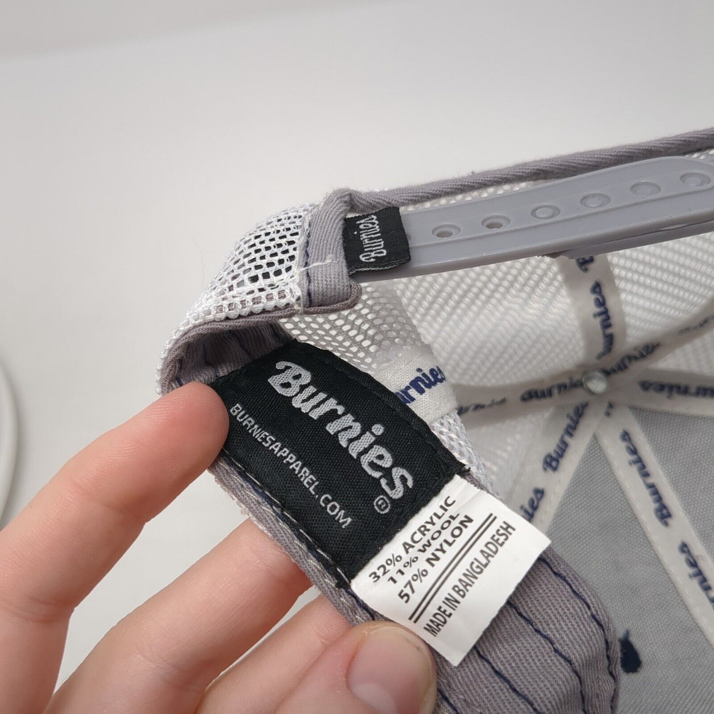 Las Vegas Snapback Trucker Hat Gray OS Adjustable Embroidered Mesh Back Burnies