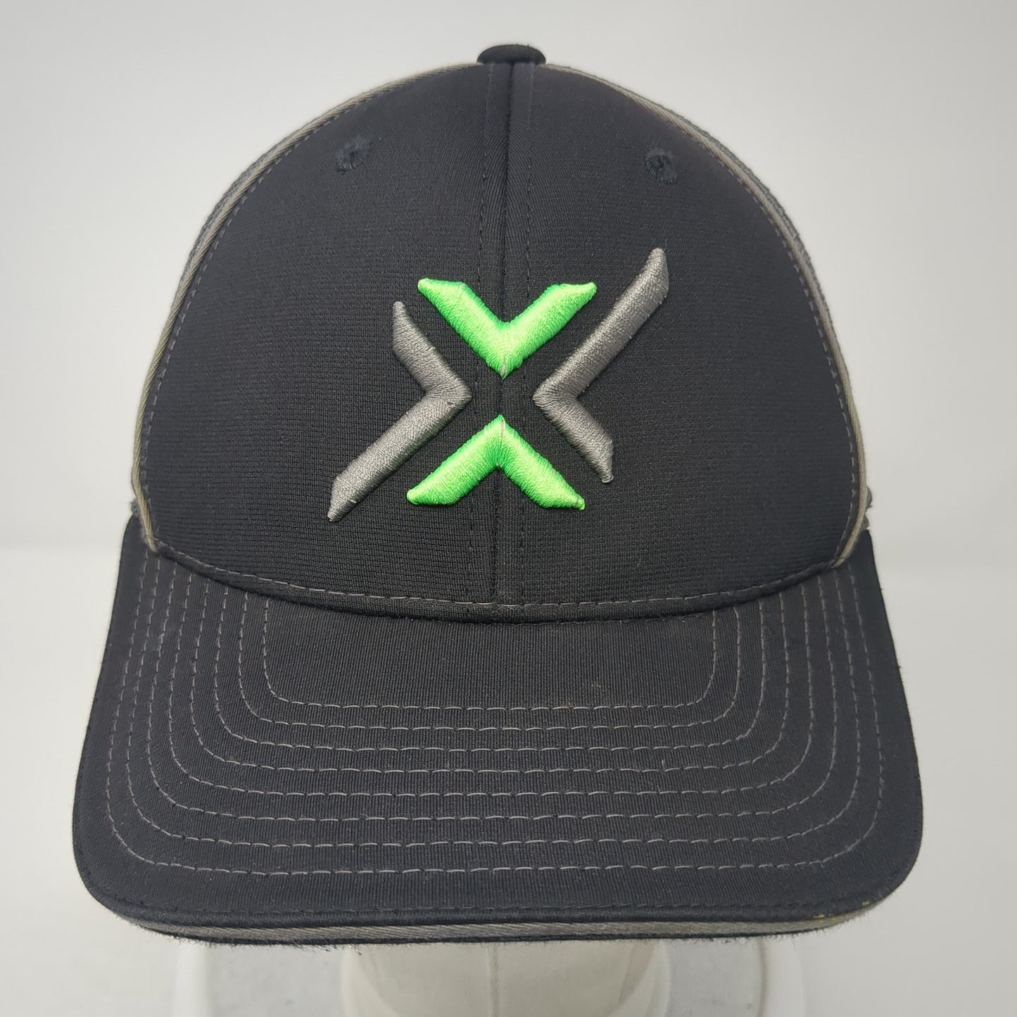 X Shockers Fitted Mesh Back Trucker Hat Black Small Stretch Richardson