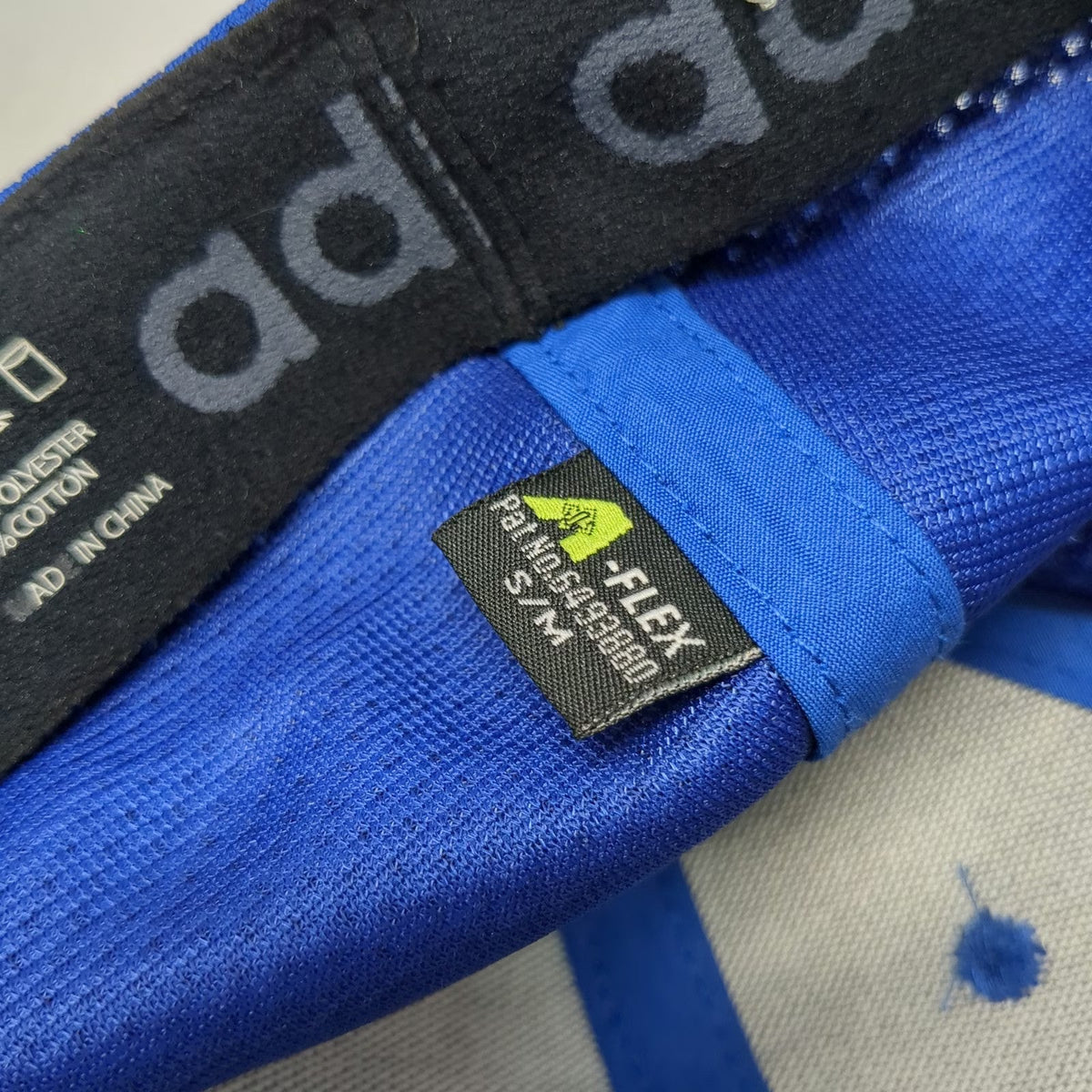 Adidas Baseball Cap Blue M Performance Mesh Logo A-Flex Stretch Fit Athletic Hat