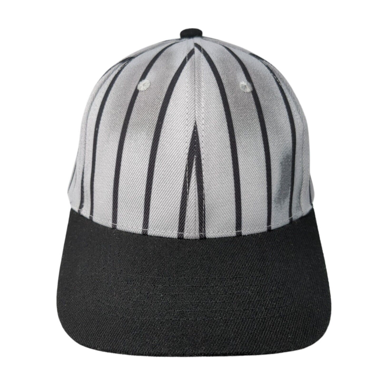 Unbranded Slideback Hat Gray One Size Adjustable Striped 6 Panel Blank