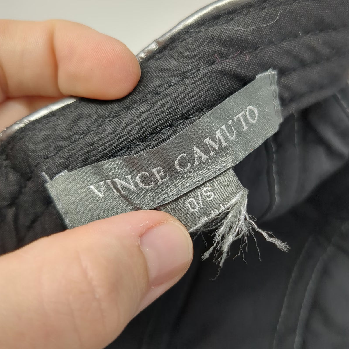 Vince Camuto 5 Panel Gray One Size Quilted Slideback Fashion Padded Buckle Hat