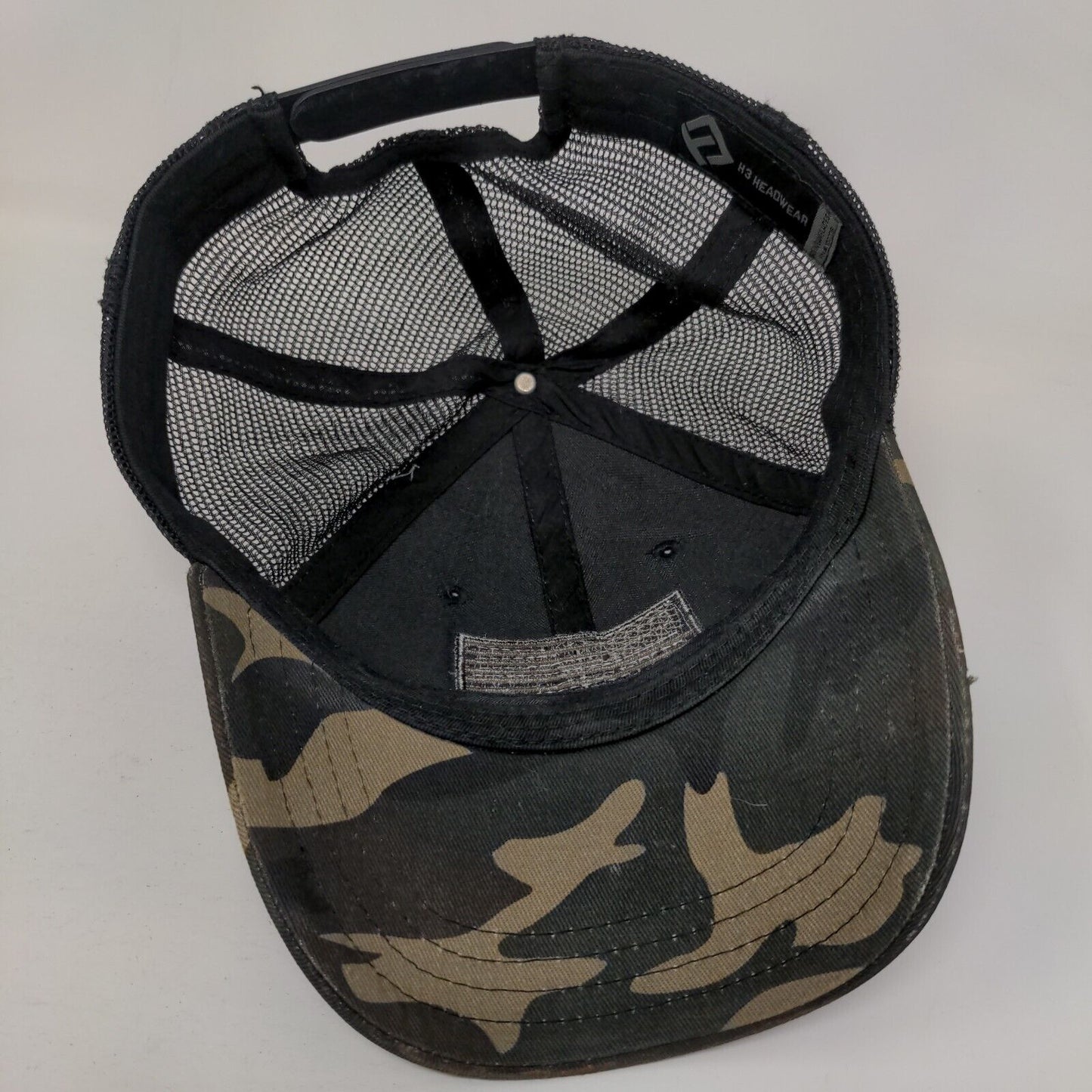 American Flag Patch Snapback Mesh Back Trucker Hat Camouflage One Size