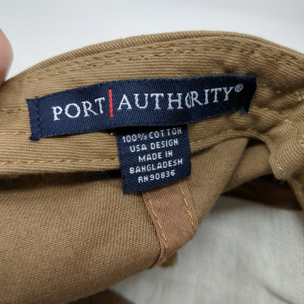 Port Authority Baseball Cap Brown One Size Embroidered Logo Contrast Trim hat