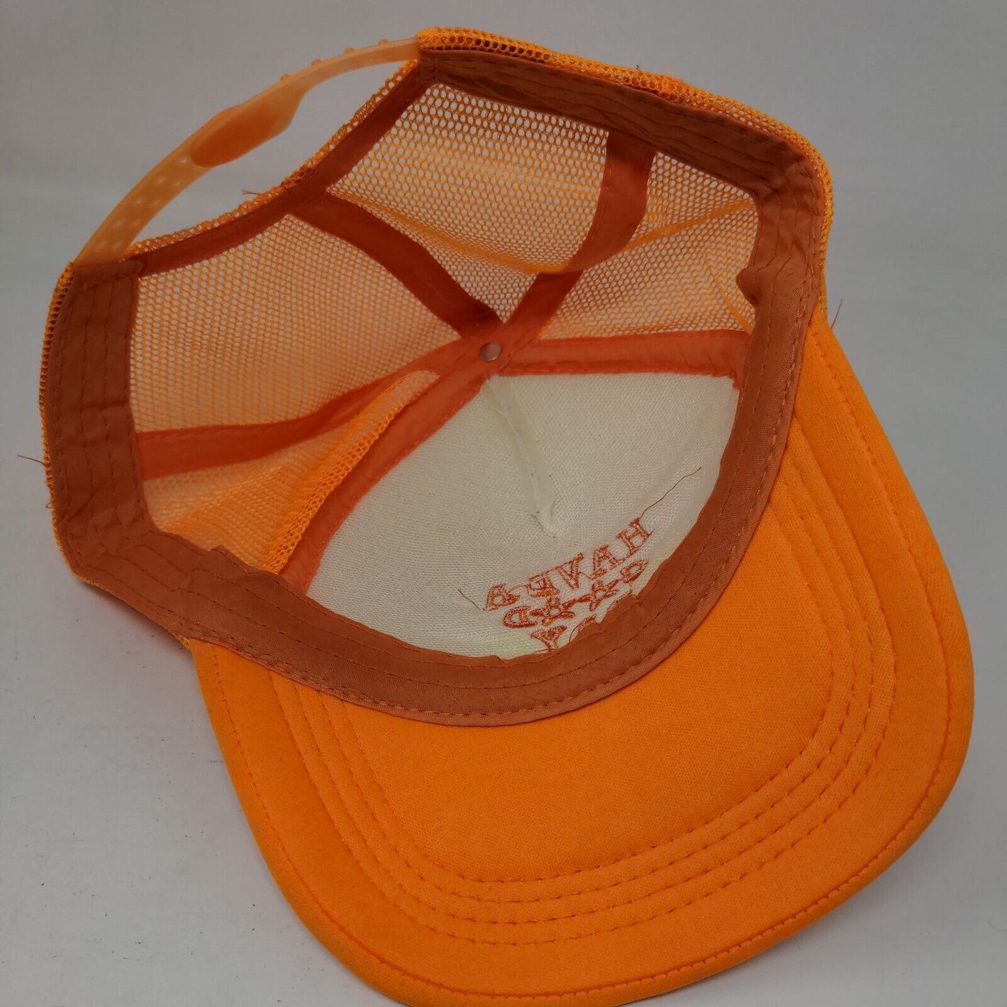 Have A Good Day Snapback Mesh Back Trucker Hat Orange One Size Embroidered