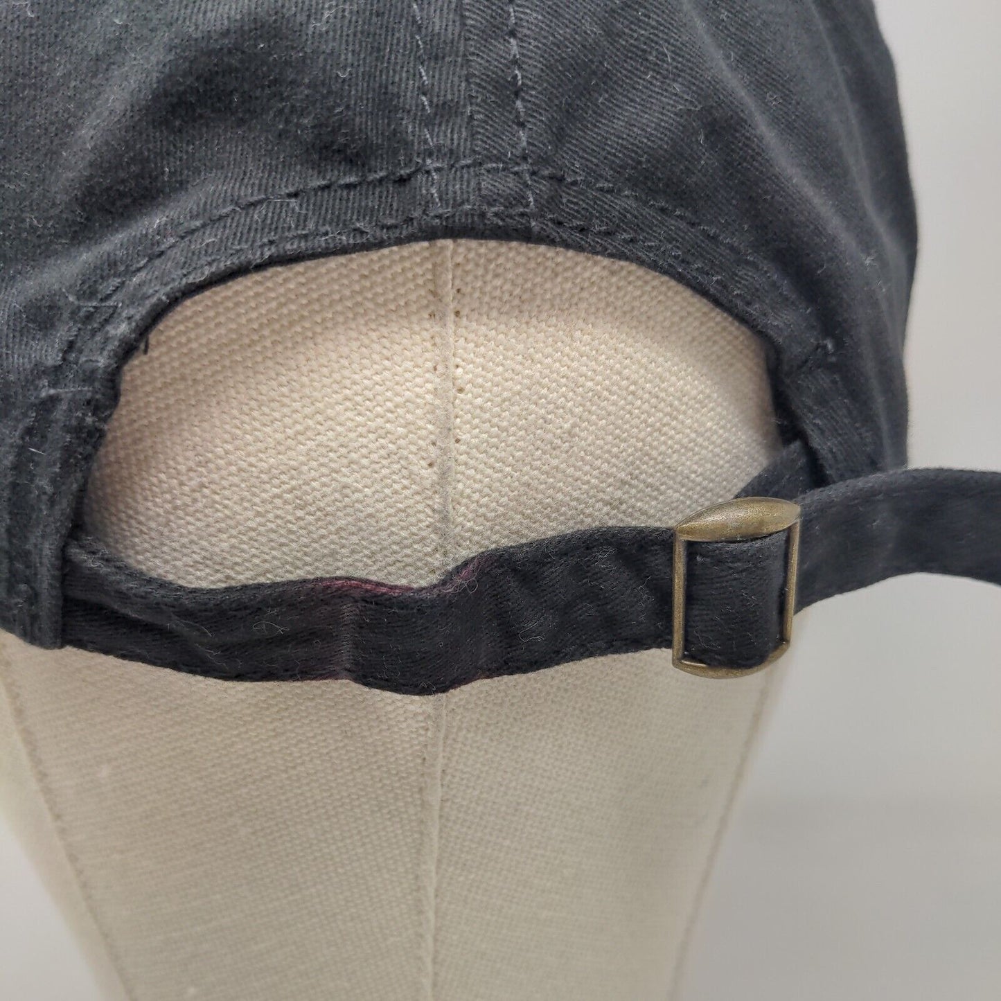 Unbranded Slideback Hat Black One Size Adjustable Vented Holes 6 Panel Blank