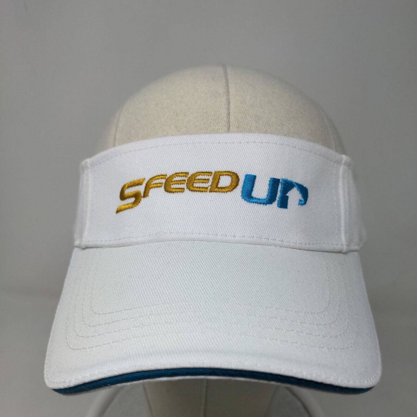 SeedUp Men's Strapback Sun Visor Hat Cap White Adjustable Embroidered Logo