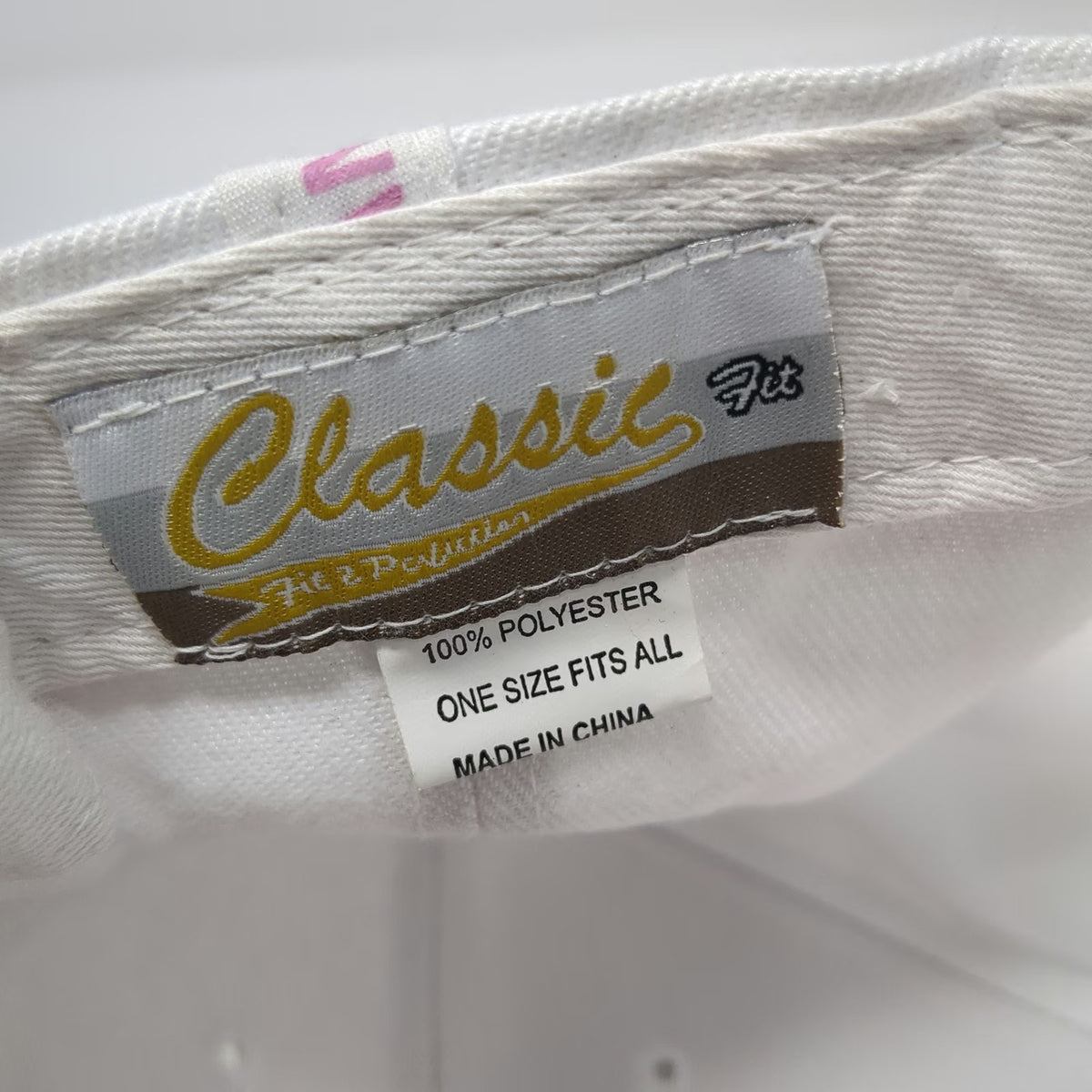 Classic Orlando FL Baseball Cap White One Size Pink Embroidery Strapback Hat