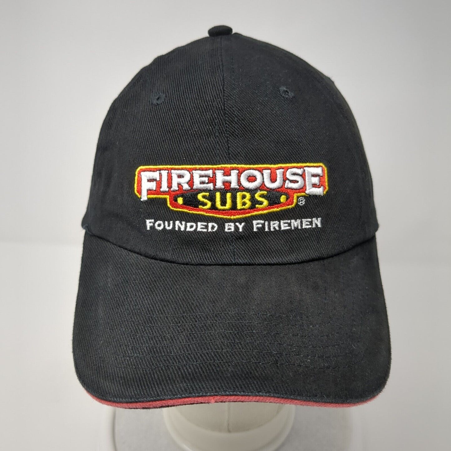 Firehouse Subs Founded by Firemen Slideback Hat Black OS Adjustable Embroidered