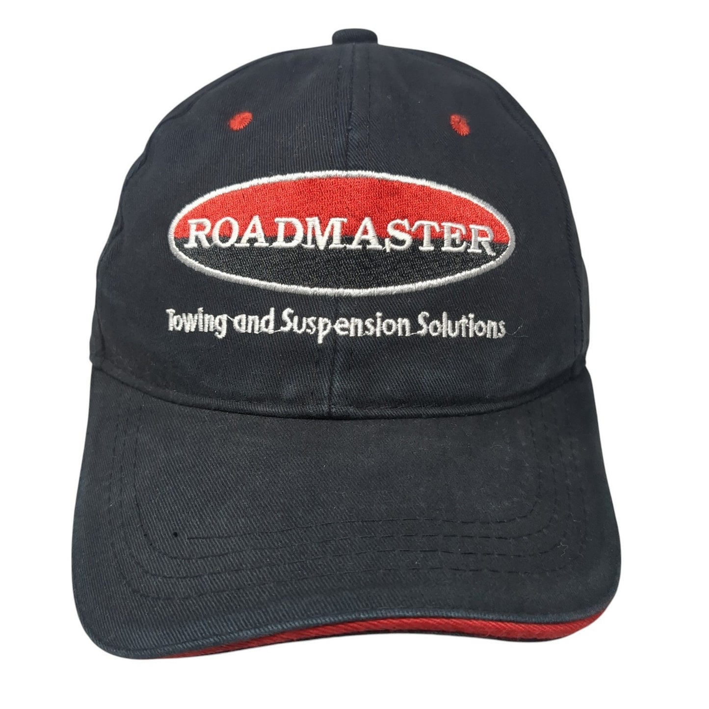 Roadmaster Strapback Hat Black One Size Adjustable Embroidered 6 Panel